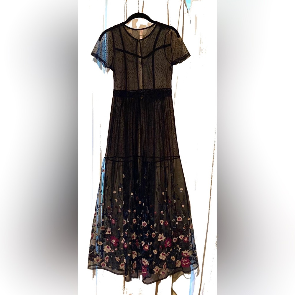 Black Sheer Lace Overlay